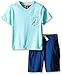 Nautica Boys' Two Piece V-Neck Tee Shirt with Pull On Shorts