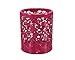 Water & Wood Hollow Rose Flower Pattern Cylinder Pen Pencil Pot Holder Container Organizer Red