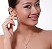 Shally Women's Platinum Plated Pearl Necklace Imitation Pearl & Crystal Pendant Necklace