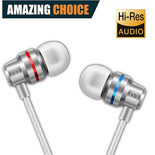 Earbuds Ear Buds in Ear Headphones Wired Earphones with Microphone Mic Stereo and Volume Control Waterproof Wired Earphone for iPhone Samsung Android Mp3 Players Tablet Laptop 3.5mm Audio