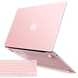 iBenzer Basic Soft-Touch Series Plastic Hard Case & Keyboard Cover for Apple Macbook Air 13-inch 13" A1369/1466 (Rose Quartz)