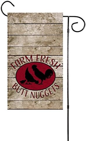 Farm Fresh Butt Nuggets - Chicken Egg Garden Flag 12”x18”