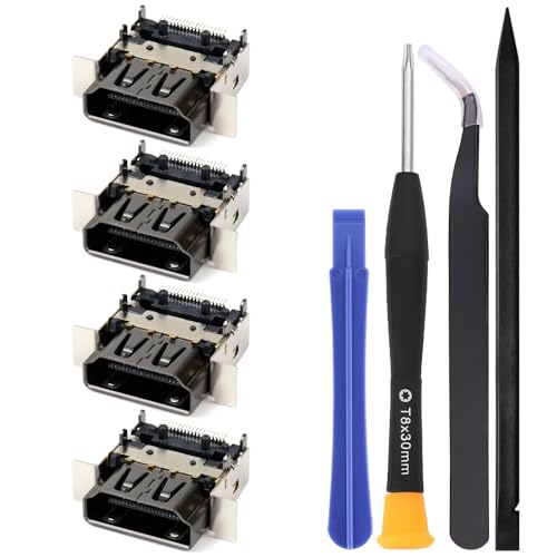 Ikpek 4 Pack Replacement HDMI Port for Xbox Series X Display Socket Jack Connector Replacement for XSX Console, Original OEM Quality with Tools M1087810