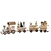 Tinksky Christmas Decor Cute Wooden Mini Train Decoration Ornaments Kids Gift Home Party Kindergarten Decor Christmas Birthday Gift for Children Random Color