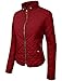 Ne People Womens Lightweight Quilted Zip Jacket, BURGUNDY, Large