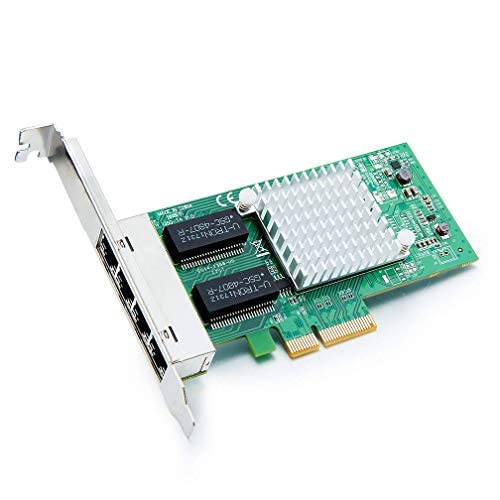 ipolex 1.25G Ethernet Network Card, 4x RJ45+ Port, 10GbE NIC Compare to Intel I350-T4, Support Windows Server/Windows/Linux/Vista/VMware (Not Support Mac OS, Bypass Mode)