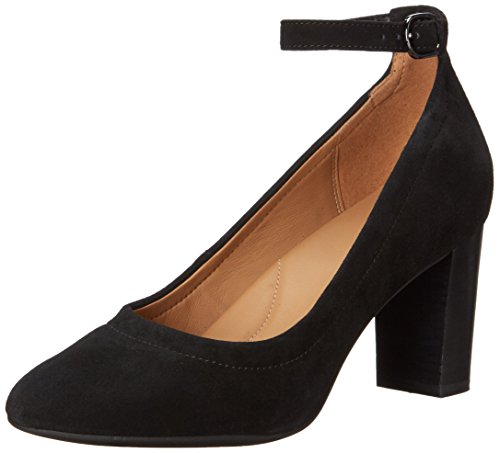 CLARKS Women's Chryssa Jana Dress Pump,Black Suede,9 M US