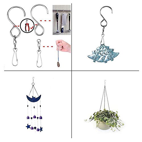 2Pack Smooth Spinning Swivel Clips Hanging Hooks for Wind Chime Mobile