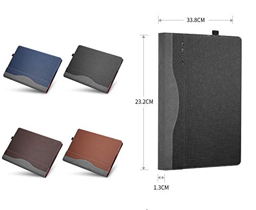 Honeymoon Compatible for Lenovo Yoga C930 / Yoga 920 / Yoga 910 /Yoga 900 13.9 Inch Case, PU Leather Folio Stand Protective Cover for Lenovo Yoga 7 Pro / 6 Pro / Yoga 5 Pro 13" 2-in-1 Laptop, Grey