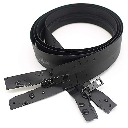 YaHoGa 32 Inch 5 Two Way Separating Waterproof Zippers Black Water