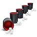 RNK Gaming 5 Pack of Professional Dice Cups PU Leather and Red Velvet Lined, Includes 25 White Six-Sided Dice