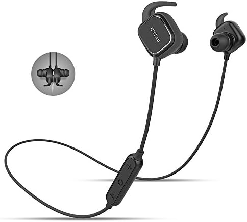 Bluetooth headphone QCY QY12 Magnetic Switch Wireless Earbuds Sport Stereo Earphone with Mic for iPhone and Android Phone (Black)