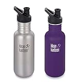 Klean Kanteen Classic Stainless Steel Bottle With Sport Cap (2 Pack)