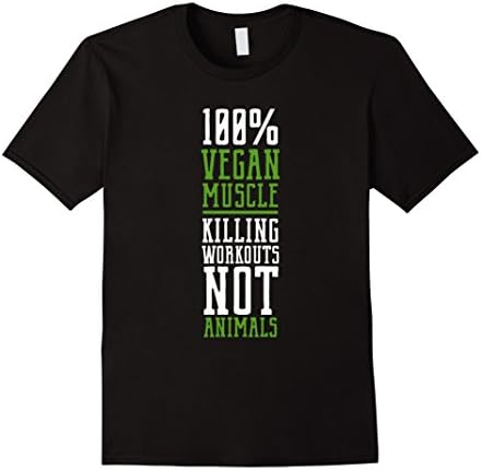 Mens Vegan Bodybuilding Shirt - 100% Vegan Muscle - Animals Shirt XL Black