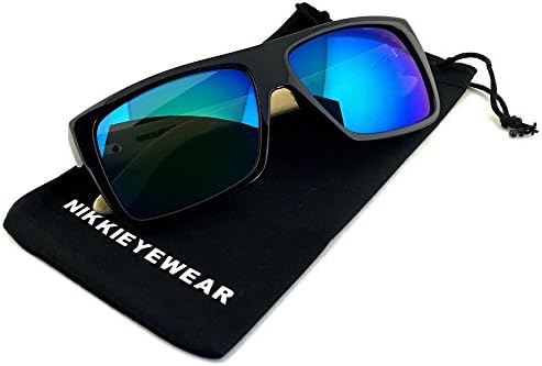 NIKKIEYEWEAR - Classic Wooden Bamboo Temples Aviator Square Sunglasses