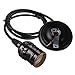 KINGSO 4 Pack E26 E27 Pendant Lamp Socket and Cord Screw Bulbs Edison Retro Hanging Lantern Holder with Wire Without Switch DIY Projects AC Power 110~220V - Black