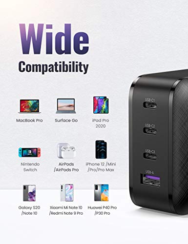 UGREEN USB Oplader 65W Power Delivery USB Charger met GaN Technologie, 3 USB C en 1 USB A Wandoplader Compatibel met… - Afbeelding 7