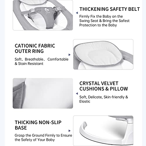 Bellababy Bluetooth Baby Swing for Infants, Compact & Portable