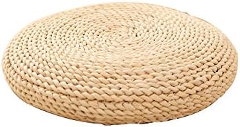 WenYOUNG Natural Straw Weaving Round Pouf Cushion Meditation Yoga Floor Mat