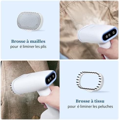 Défroisseur à main portable pour vêtements, capacité de 250 ml, 1600W, chauffage rapide en 25s, arrêt automatique, taille mini, auto-nettoyage, pour la maison, le bureau et le voyage