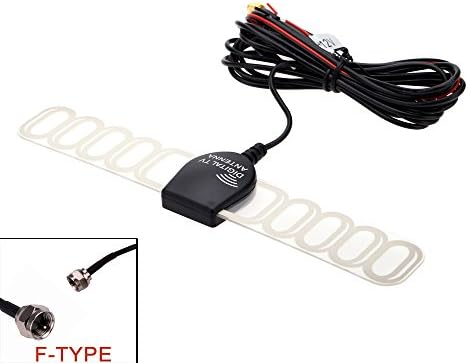 Eximtrade Car Analog Digital TV DVBT ATSC ISDB Radio FM Antenna Signal Amplifier for Car DVD Stereo (F Type)
