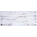 Mosiso Keyboard Cover with Pattern for MacBook Pro 13 Inch, 15 Inch (with or without Retina Display, 2015 or Older Version) MacBook Air 13 Inch, White Marble