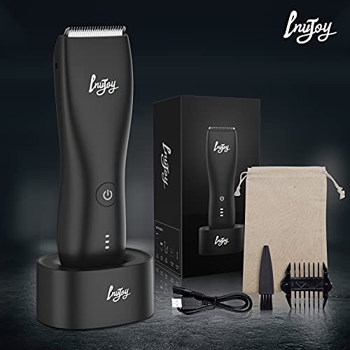 Pubic Hair Trimmer for Men, INVJOY Electric Groin & Body Hair Shaver