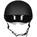 ILM Motorcycle Half Helmet with Sunshield Quick Release Strap Half Face Fit for Cruiser Scooter DOT Approved 883V (Matte Black, Small)