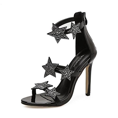 digital dress room womens stiletto high heels faux diamonds stars multi strap sandals shoes boots for woman girls teens