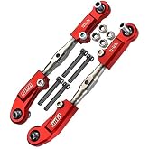 GPM for Arrma 1:7 Mojave 6S-ARA10058 / Mojave 6S V2-ARA7604V2 Upgrade Parts Aluminum 7075-T6 + Stainless Steel Adjustable Front Steering Tie Rod - Red
