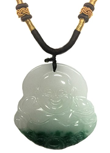 Feng Shui Jasper Money /Happy/laughing Buddha Necklace for Good Luck ( with a Betterdecor Logo Pounch)