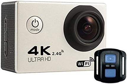 USAQ 4K WiFi Action Camera with Complete Accessory Package and Remote Waterproof Case - Silver