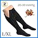 Presadee Original Closed Toe 20-30 mmHg Zipper Compression Calf Leg Socks (L/XL, Black)