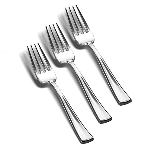 130 Silver Plastic Forks Heavy Duty Forks Fancy Cutlery Bulk Flatware