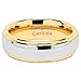 100S JEWELRY 6mm Tungsten Rings for Men Women Wedding Band Two Tones Gold Silver Engagement Size 5-13