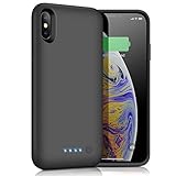 Battery Case for iPhone X/XS, Upgraded 6500mAh Portable Rechargeable Charging Case Extended Battery Pack Protective Charger Case for iPhone X/XS(5.8 inch) -Black