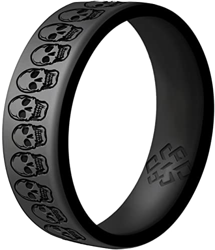Knot Theory Skulls Silicone Ring for Men and Women