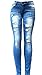 David-J Premium Blue Denim Stretch Jeans Destroy Skinny Ripped Distressed Pants