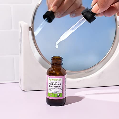 Sky Organics Youth Boost Antioxidant Day Serum for Face USDA Certified