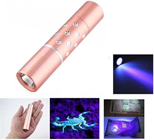 Mini Ultra Violet LED Flashlight/Blacklight, Waterproof Led Flashlight, Pet Urine &amp; Stain Detector, Find Stains on Clothes, Carpet or Rugs (Battery not include)