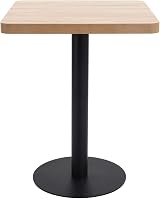 vidaXL Bistro Table Durable Steel Base MDF Top Wood Grain 60x60x75 cm view 3