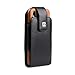 [Gorilla Clip] CASE123 MPS Classic TLS Genuine Leather Oversized Swivel Belt Clip Holster for Apple iPhone X for use with Apple Leather Case and TPU Covers- Black Cowhide