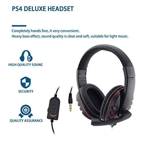 Wired Original 3.5mm Plug Gaming Headset Headphone Earphone Music Microphone For PS4 PlayStation 4 Game PC Chat - Thumbnail 4