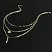 Boosic Long Pendant 3 Layer Necklace Set for Women, Golden
