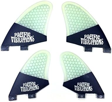 FCS Carbon QUAD KEEL Fins surfboard Pacific Vibrations 4 fin set Fiberglass