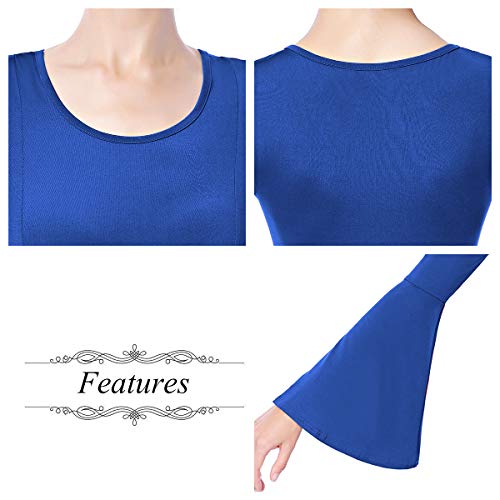 image for IMEKIS Womens Girls Celebration of Spirit Long Sleeve Dance Dress Long