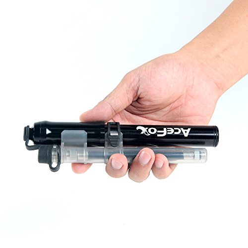 AceFox Mini Bike Pump, Bicycle Pump Reliable Hand Air Pump, Presta & Schrader Valve & Sports Ball, 260 PSI, Black