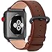 Fullmosa Leather Bands Compatible with Apple Watch Band 49mm 46mm 45mm 44mm 42mm for Men Women, Top Grain Genuine Leather Strap for iWatch Ultra 2/Ultra/10/9/8/7/6/5/4/3/2/1/SE2/SE, Brown/Smoky Grey