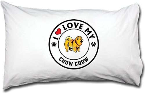 CHOW CHOW DOG I love my Bed Single Pillow Case RENJUNDUN