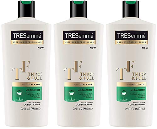 Tresemme Pro Collection Conditioner - Thick & Full - With Glycerol - Net Wt. 22 FL OZ (650 mL) Per Bottle - Pack of 3 Bottles